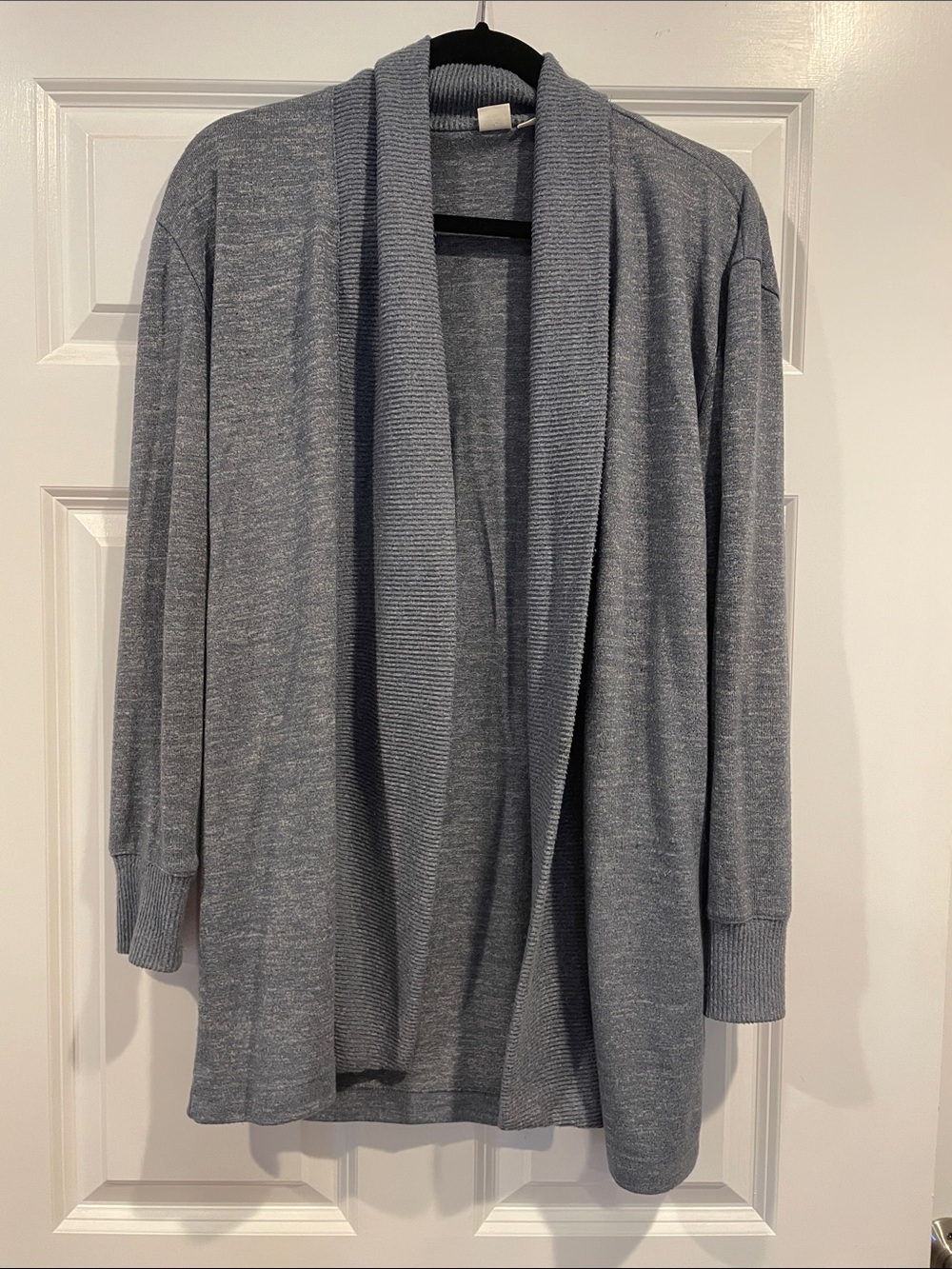 GAP Women's Open-Front Cardigan in Heather Blue/Gray